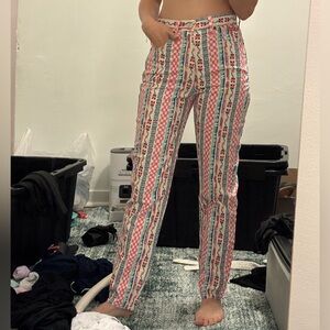 Funky multicolored patterned pants